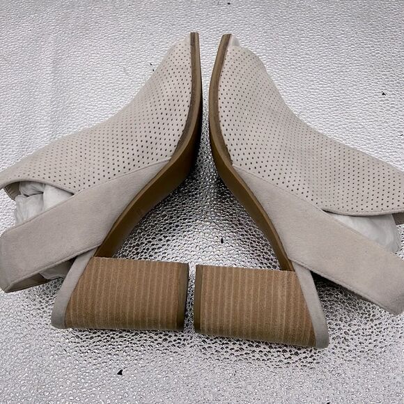 Cole Haan Calista sesame perforated suede block heel shoes - Picture 7 of 11